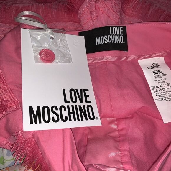 Love Moschino Fringe Short Women's Pink 40 NWT - Picture 5 of 13